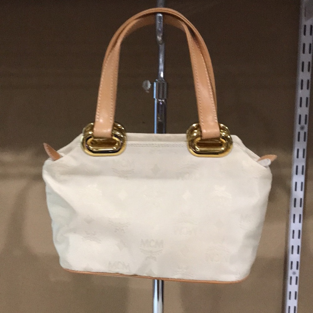 MCM Vintage Leather Trimmed Satchel - Picture 8 of 15